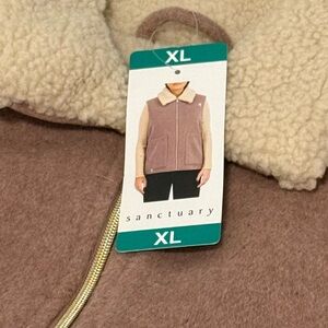 Sanctuary Pink and Cream Sherpa vest
